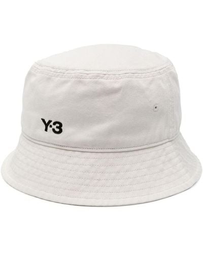 Y-3 Logo-embroidered Bucket Hat - White