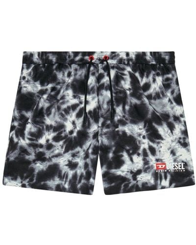 DIESEL Tie-dye Print Swim Shorts - Black