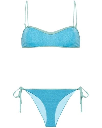 Mc2 Saint Barth Laryn Lurex-detail Bikini - Blue