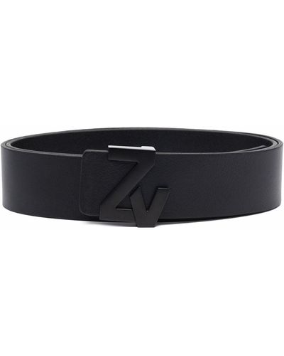 Zadig & Voltaire Cinturón con hebilla del logo - Negro