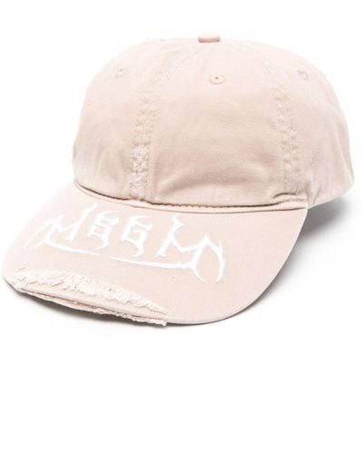 MSGM Logo-embroidered Cotton Cap - Natural