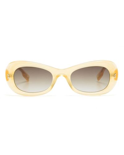 McQ Gradient-lenses Oval-frame Sunglasses - Natural
