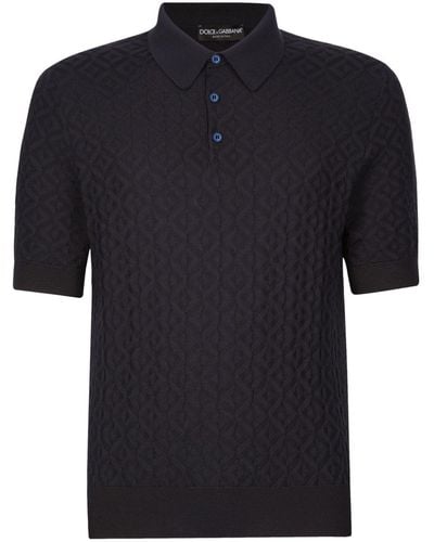 Dolce & Gabbana Poloshirt Met Geometrische Print - Zwart