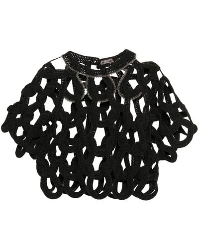 Peserico Openwork Knitted Top - Black
