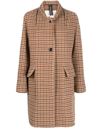 Mackintosh Freddie Check-pattern Wool Coat - Brown