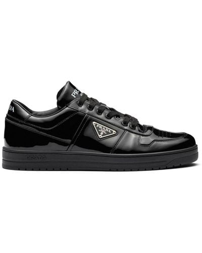 Prada Downtown Patent Leather Trainers - Black