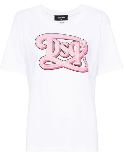 DSquared² T-shirt en coton à logo imprimé - Rose
