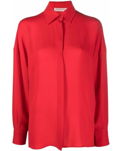 Valentino Garavani High-low Panel Shirt - Red
