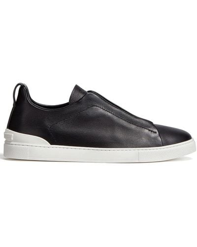 Zegna Triple stitchTM sneaker aus leder in - Schwarz