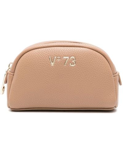 V73 Logo-plaque Make-up Bag - Natural