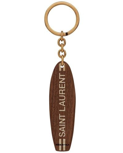 Saint Laurent Houten Sleutelhanger - Bruin