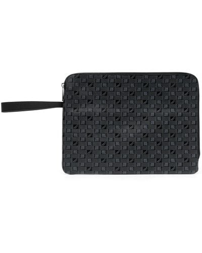 Moreau Monogram-print Leather Laptop Case - Black