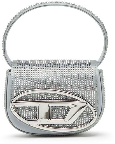 DIESEL 1dr Bag In Grey Satin With Crystals