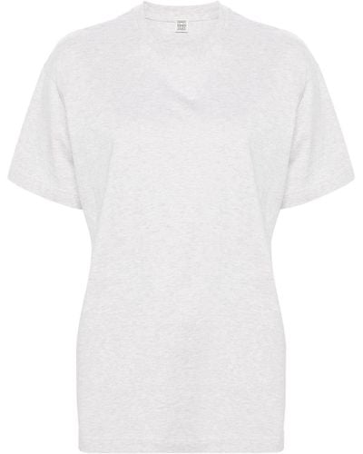 Totême T-shirt à design chiné - Blanc