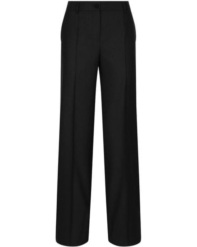 Dolce & Gabbana Flared Virgin-wool Trousers - Black