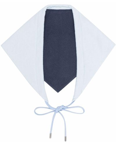 Barrie Two-tone Tie-fastening Foulard - Blue