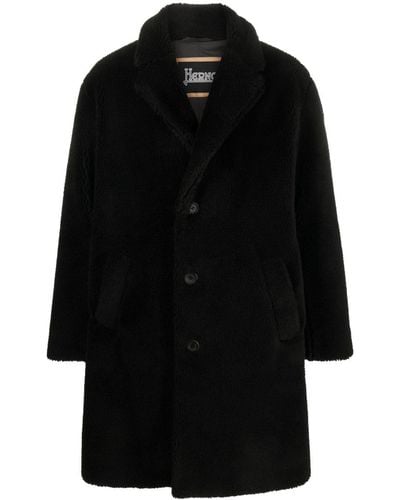 Herno Manteau boutonné à design en feutre - Noir