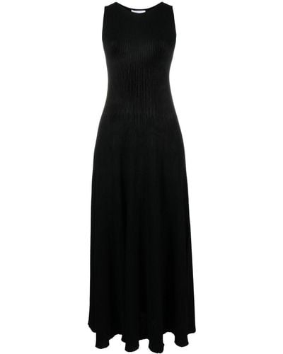 Fabiana Filippi Ribbed Cotton Maxi Dress - Black