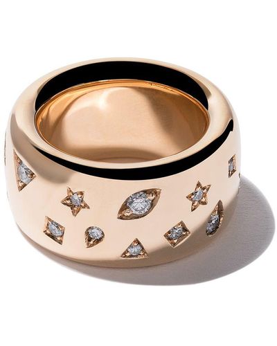 Pomellato 18kt Rose Gold Iconica Wide Band Diamond Ring - Multicolor