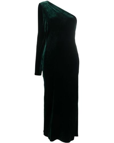 Polo Ralph Lauren Lacee One-shoulder Velvet Dress - Black