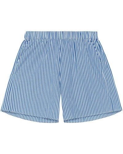 John Elliott Leisure Striped Cotton Shorts - Blue