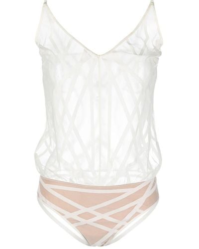 Marlies Dekkers Illusionist Patterned-jacquard Bodysuit - White