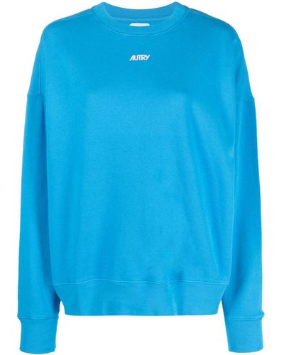 Autry Logo-print Cotton Sweatshirt - Blue