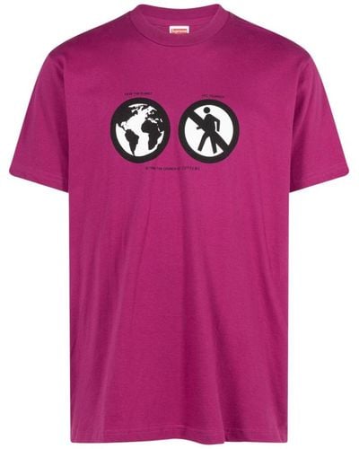 Supreme Save The Planet Graphic-print T-shirt - Pink