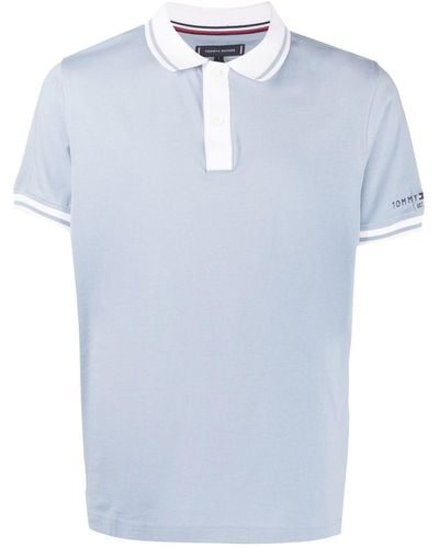 Tommy Hilfiger Contrast-trim Cotton Polo Shirt - Blue