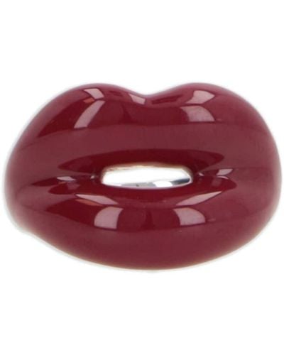 HOTLIPS BY SOLANGE Lips-motif Chunky Ring - Red