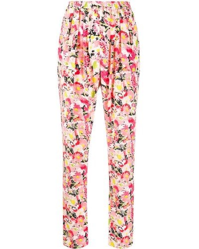 Stella McCartney Pantalones con motivo floral - Rojo