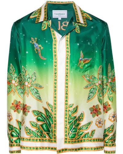 Casablanca Camisa Joyaux D'Afrique de seda - Verde