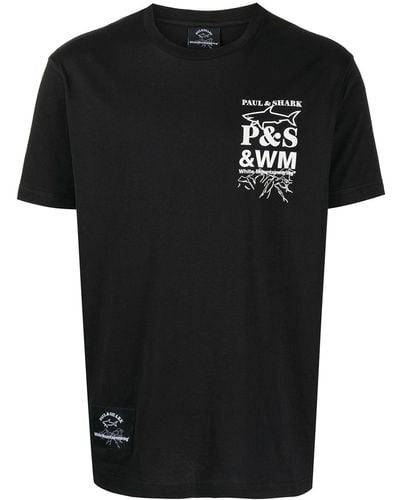 White Mountaineering T-Shirt mit Logo-Print - Schwarz