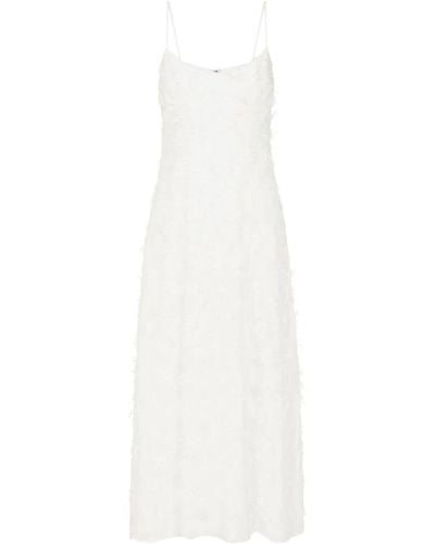 Anna Quan Stella Dandelion-appliqué Maxi Dress - White