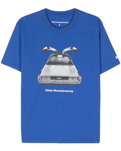 White Mountaineering Delorean Cotton T-shirt - Blue