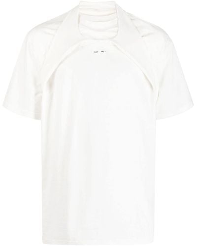 HELIOT EMIL T-shirt en coton à logo imprimé - Blanc