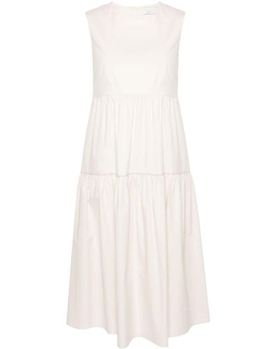 Peserico Bead-detail Poplin Dress - White