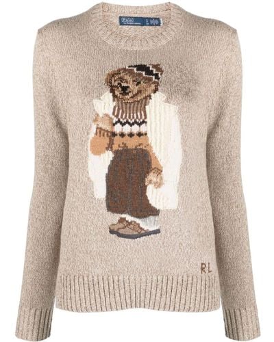 Polo Ralph Lauren Pullover Polo Bear aus Baumwolle - Natur