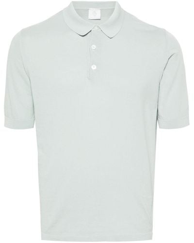 Eleventy Fine-ribbed cotton polo shirt - Neutro