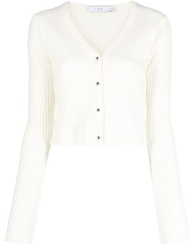 IRO Cardigan en laine Keyra mélangée à coupe crop - Blanc