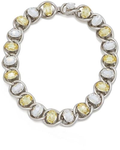 Marni Crystal-embellished Chain Necklace - Metallic