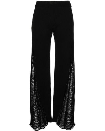 Dion Lee Distressed Float Knitted Trousers - Black
