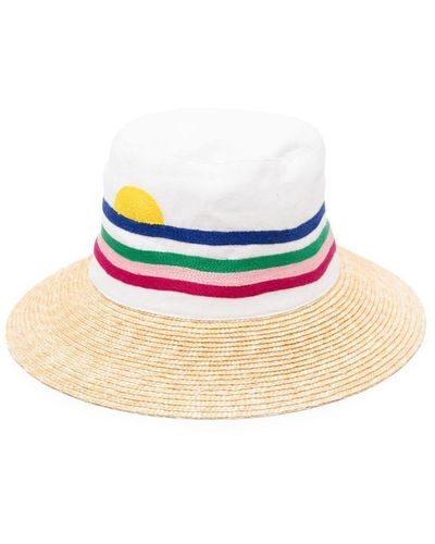 Eres Sombrero de verano con bordado Palm Tree - Neutro