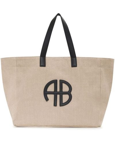 Anine Bing Medium Rio Logo-appliqué Tote Bag - Natural