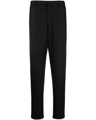 Emporio Armani Straight-leg Wool Tailored Trousers - Black
