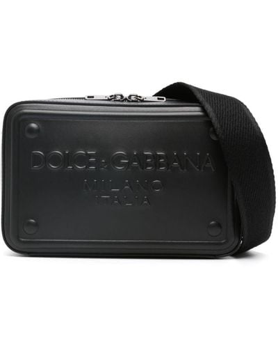 Dolce & Gabbana Leren Crossbodytas Met Logo-reliëf - Zwart
