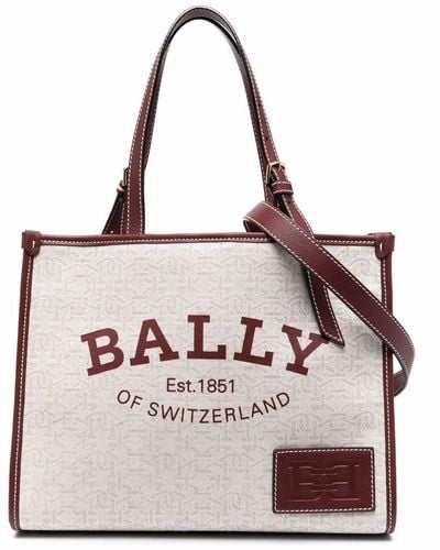 Bally Logo-print Linen Tote Bag - Multicolor