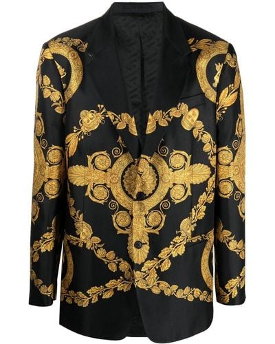 Versace Barocco Silk Blazer - Men's - Cupro/cotton/silk - Black