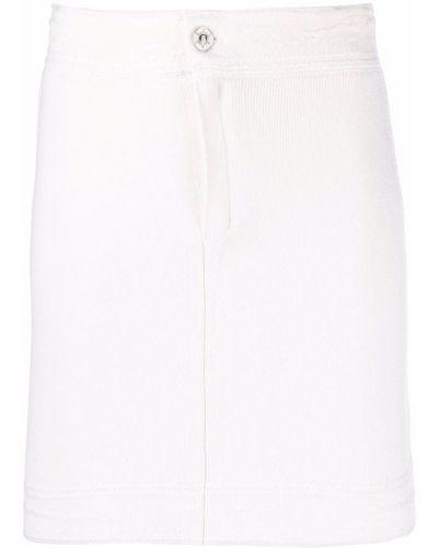 Barrie Cashmere-blend Mid-rise Skirt - White