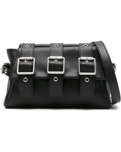 BIASIA Y2k Leather Crossbody Bag - Black